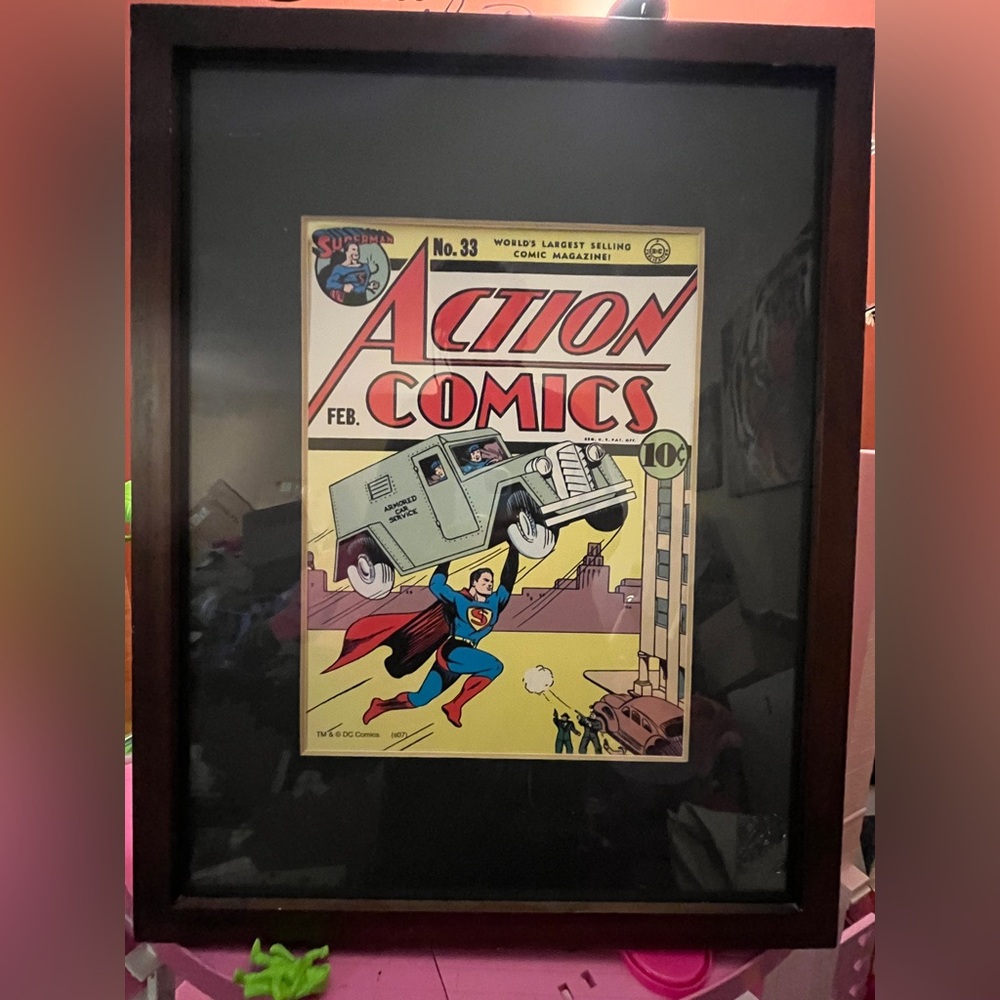 SUPERMAN Framed Action Comics No. 33 Cover Art